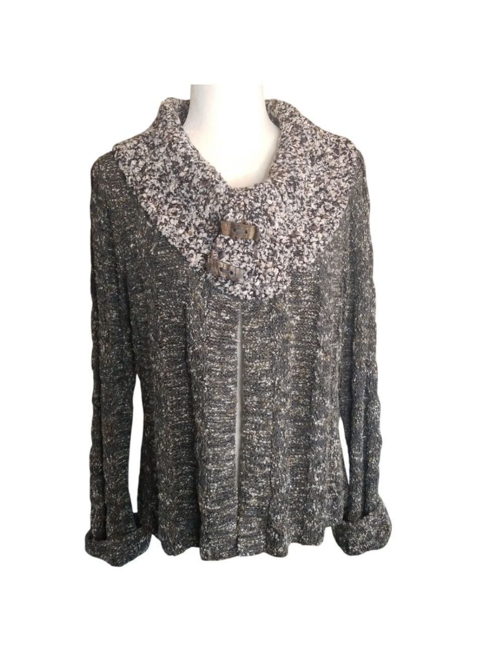Curio Anthropologie Shae Pondside Collar Buttons into Cowl Neck Size Small